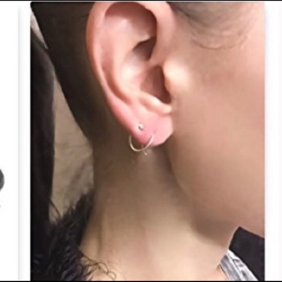 🌟999 SS Double Lobe Hoops🌟 - Picture 3 of 3